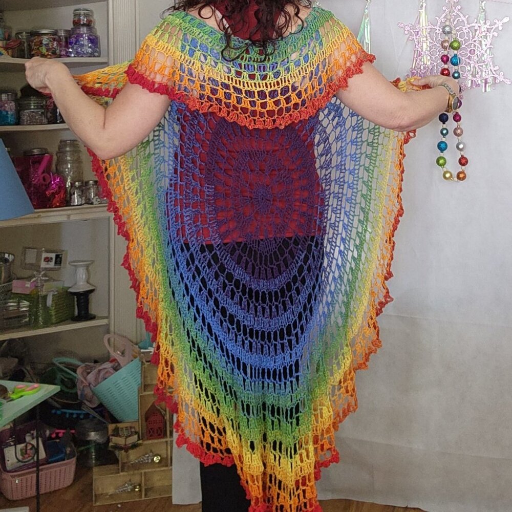 Hand Crochet Circle Vest